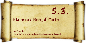 Strauss Benjámin névjegykártya